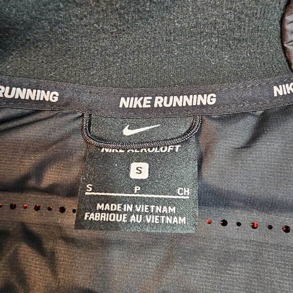 Nike Aeroloft Running Hoodie Jacket S Black Down Fill Lightweight 872371-010 - Picture 3 of 11